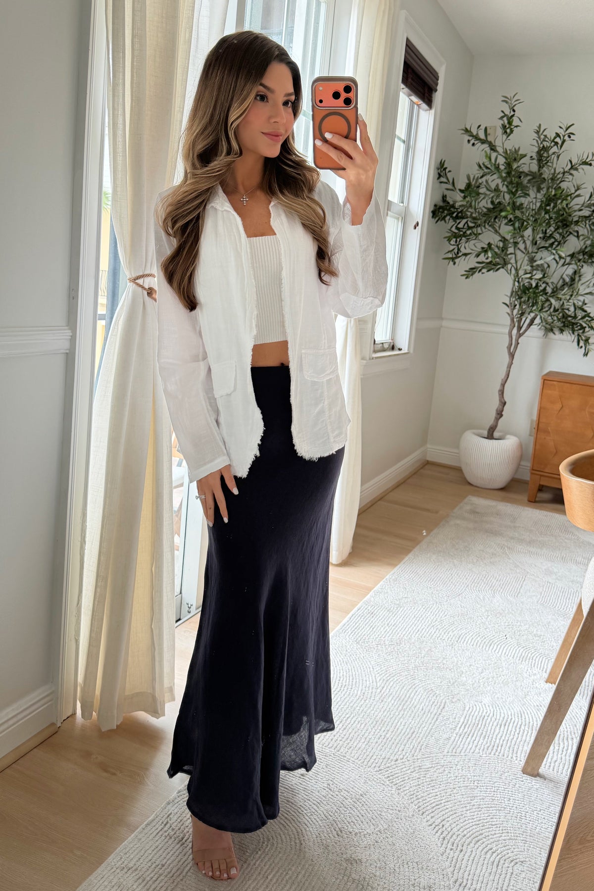 Eliza Frayed Light blazer -Restock