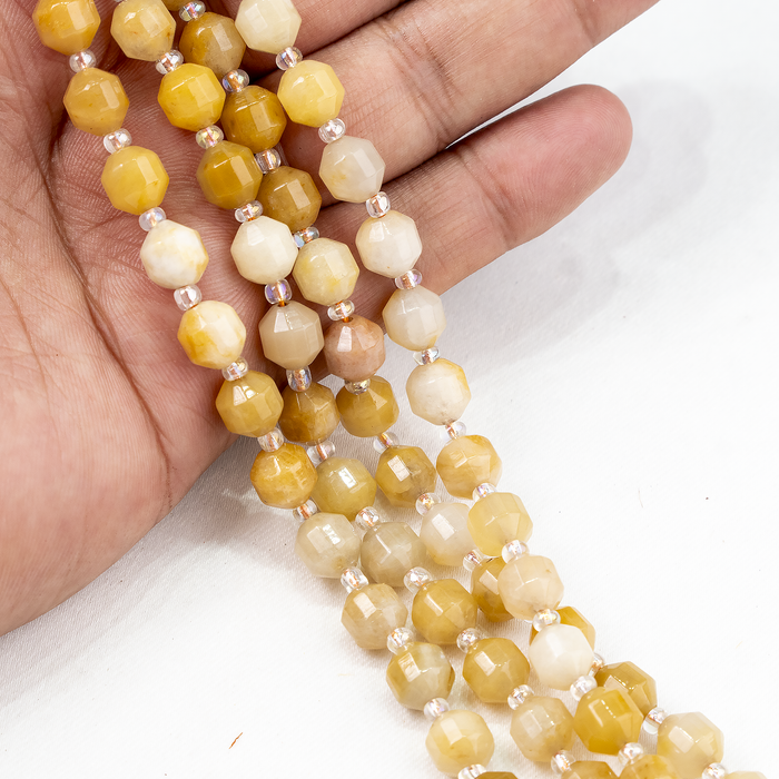 Yellow Aventuirne Faceted Prism Cut Beads For Jewelry Making