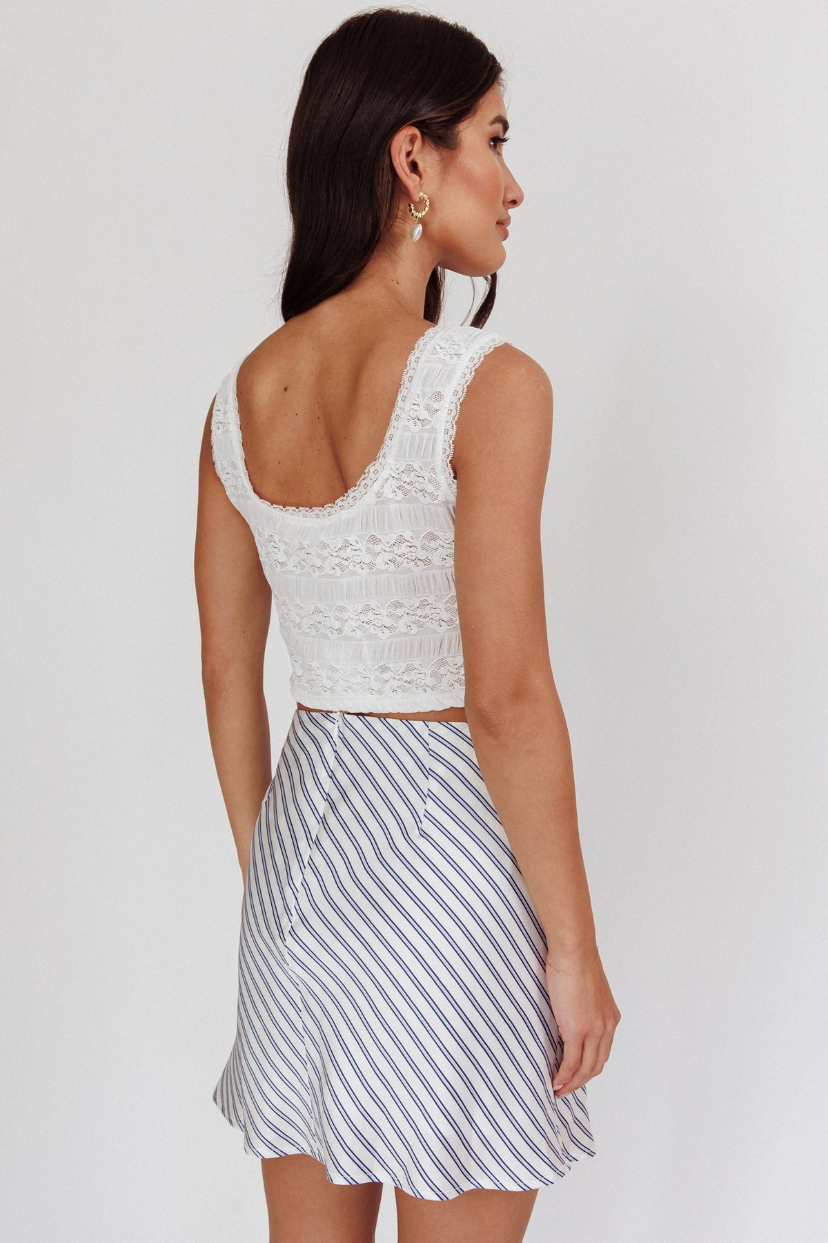Zora Lace Corset Top White