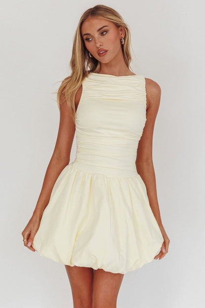 Dalayla Sleeveless Balloon Skirt Mini Dress Butter