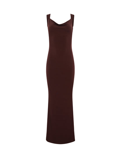 MORANA DRESS - BROWN : CHOCOLATE