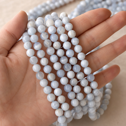 Blue Lace agate Beads, Natural Round Crystal Beads 4mm to 10mm
