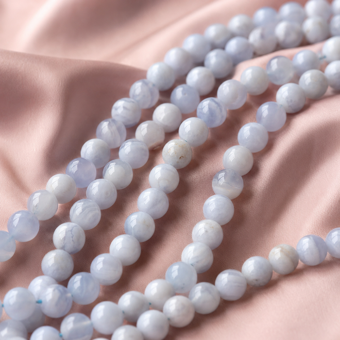Blue Lace agate Beads, Natural Round Crystal Beads 4mm to 10mm