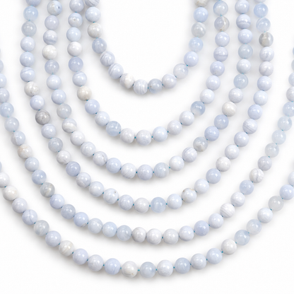 Blue Lace agate Beads, Natural Round Crystal Beads 4mm to 10mm