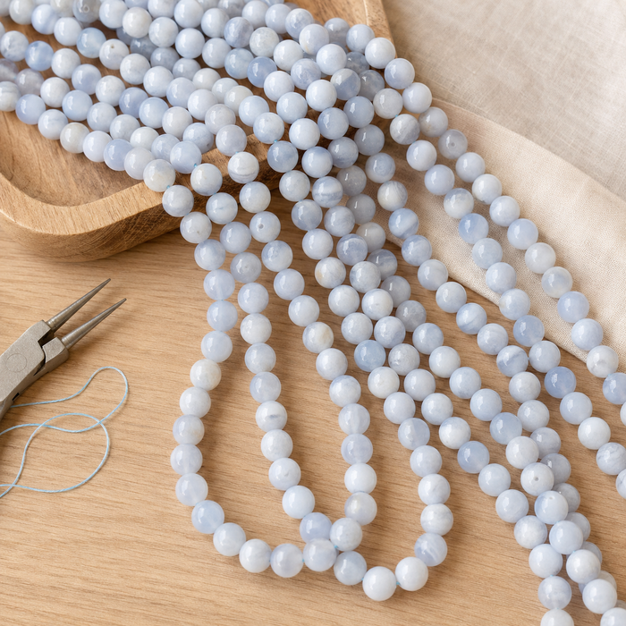 Blue Lace agate Beads, Natural Round Crystal Beads 4mm to 10mm