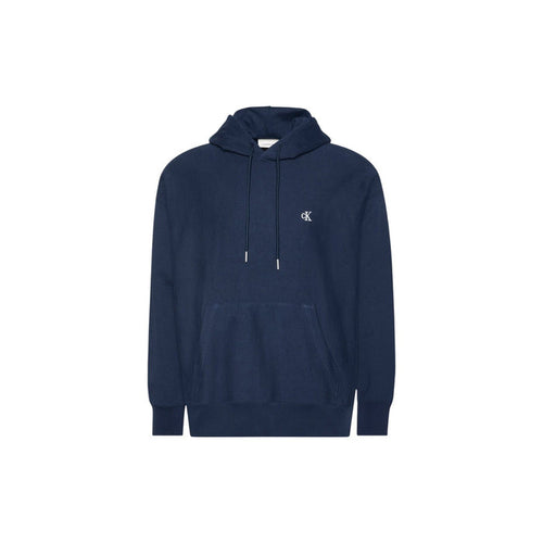 Image 1 : Sweat à capuche Calvin Klein Jeans homme bleu avec monogramme CK vue de face — Delvale