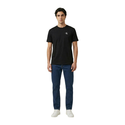 Image 2 : T-shirt Calvin Klein Jeans noir homme vue détail col rond — Delvale