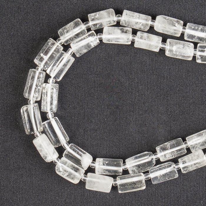Clear Quartz Gemstone Pipe Bead, Crystal Healing Tube Beads.