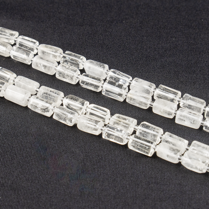 Clear Quartz Gemstone Pipe Bead, Crystal Healing Tube Beads.