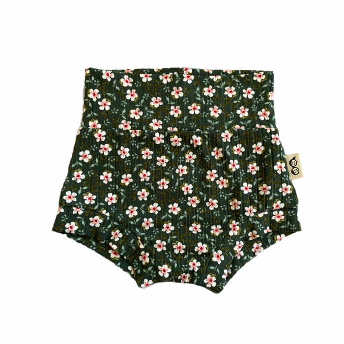 Dainty Floral Green Rib Bummies and/or Headbands
