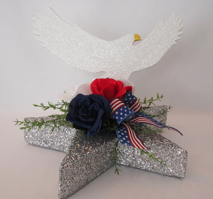 PATRIOTIC Eagle on star table centerpiece - Designs by Ginny