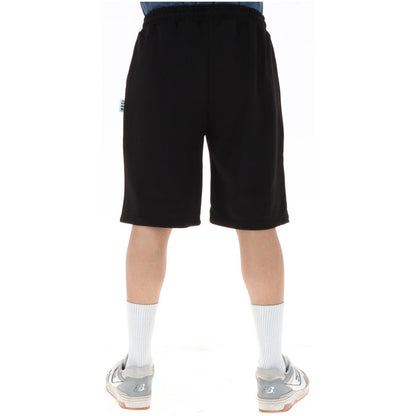 Image 2 : Vue de face du short de jogging Icon homme noir, taille élastique avec cordon de serrage noir et étiquette Icon sur le côté — Delvale
