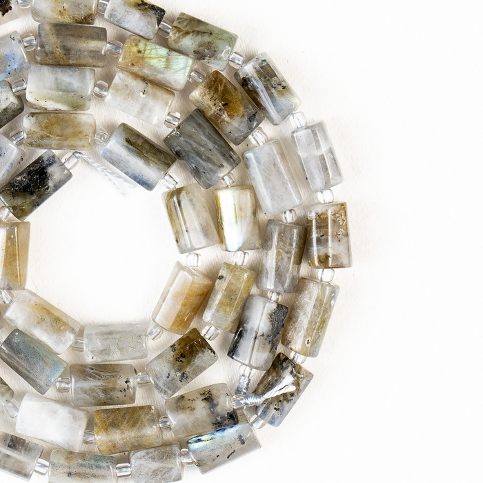 Labradorite Gemstone Pipe Bead, Crystal Healing Tube Beads.