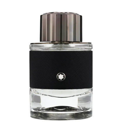 Montblanc Explorer Eau de Parfum homme 60ml flacon cylindrique cuir noir bouchon gunmetal — Delvale