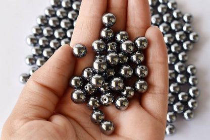 Shungite Elite Beads, Natural Round Crystal Beads 4mm to 10mm