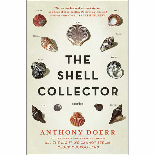Book cover of 'The Shell Collector' with shell illustrations on a beige background