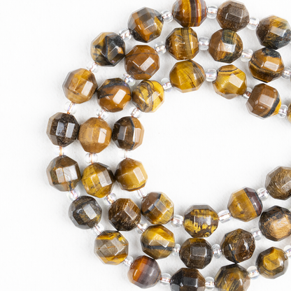 Tiger eye Faceted Prism Cut Beads For Jewelry Making