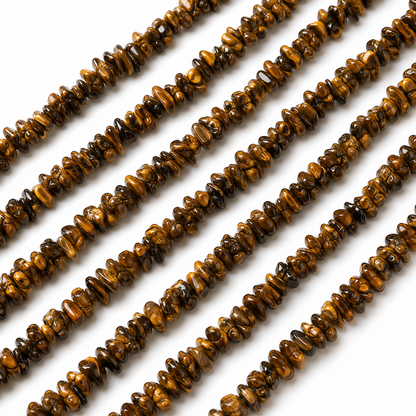 Uncut Raw Tiger Eye Crystal Chip Beads for Necklace (Creativity and Intuition)