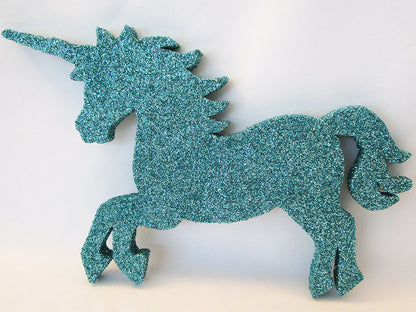 Tiffany Blue unicorn Styrofoam cutout - Designs by Ginny