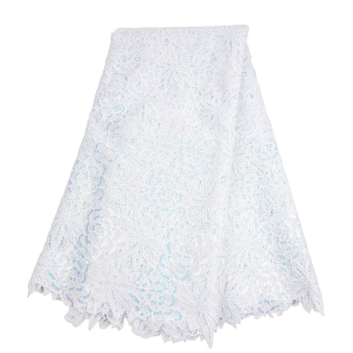 White Sequence Cord Lace
